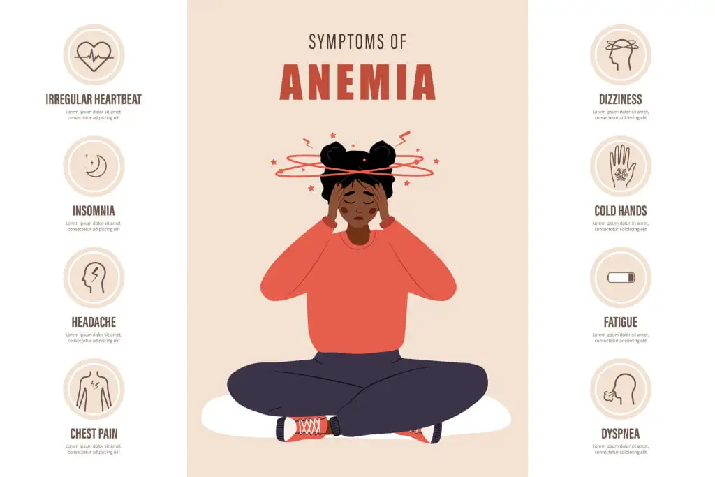 anemia symptoms infographic